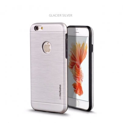Калъф Motomo за iPhone 5 / 5S / 5SE (Сребърен) - Пластина за магнит