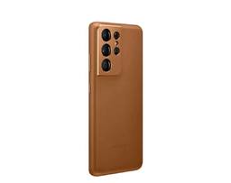 Кожен Кейс Leather Cover За Samsung Galaxy S21 Ultra - Brown