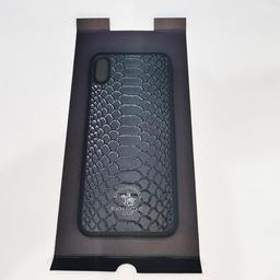 iPhone XS Max Santa Barbara Polo & Racquet Club - черен портектор имитира змииска кожа